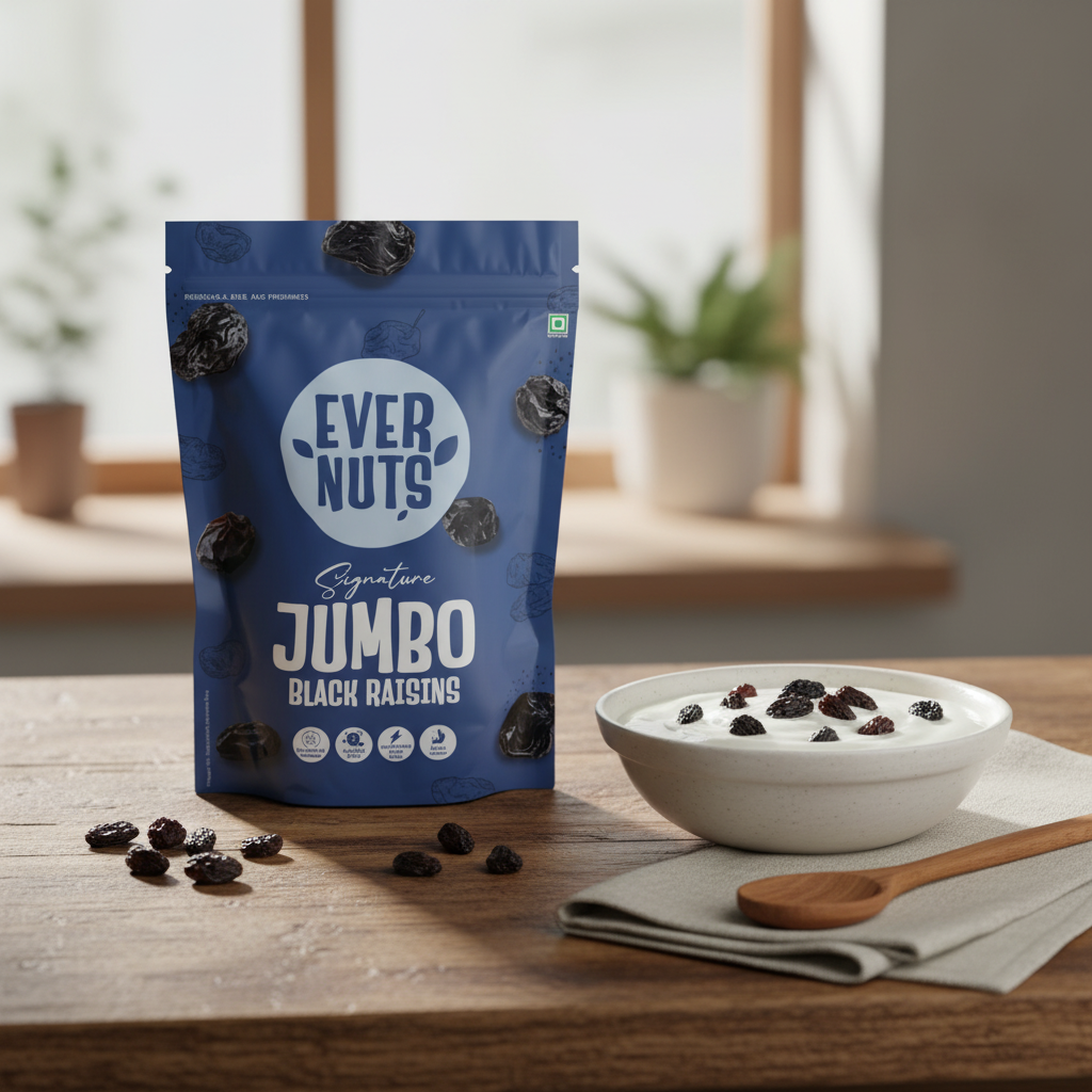 Jumbo Black Raisins (Seedless) - Evernuts