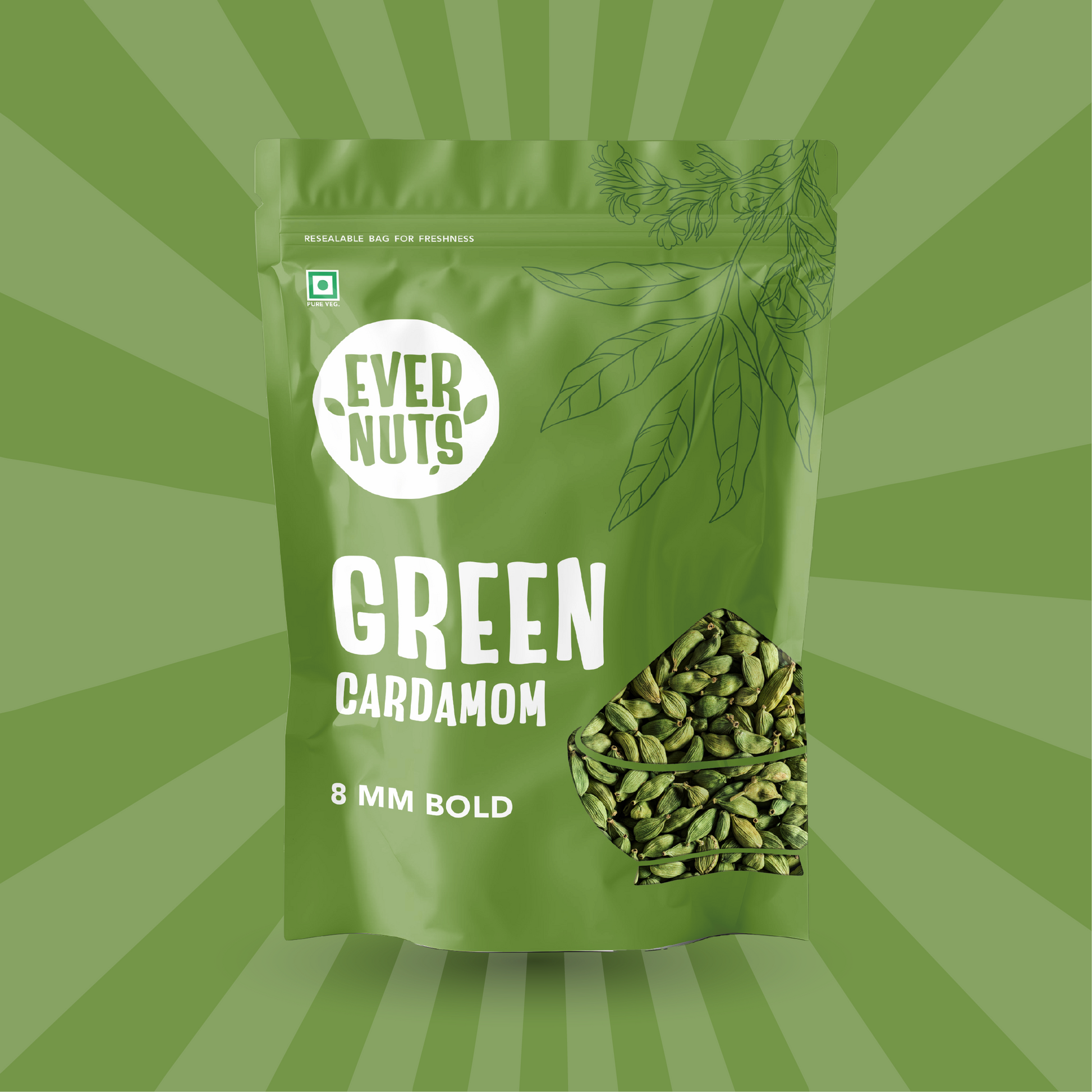 Green Cardamom  8 MM Bold
