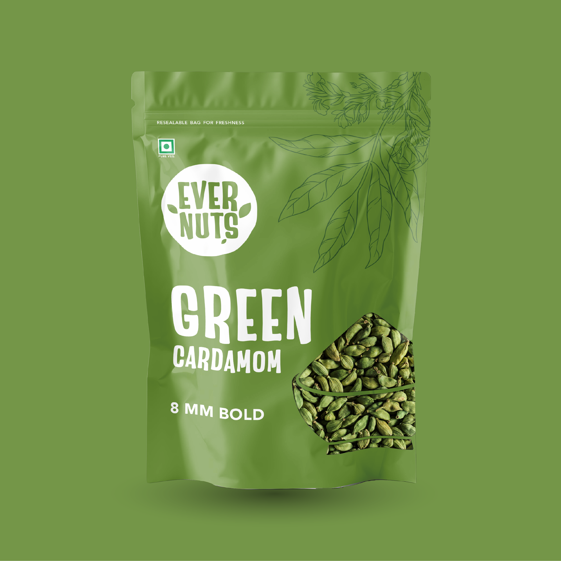 Green Cardamom  8 MM Bold