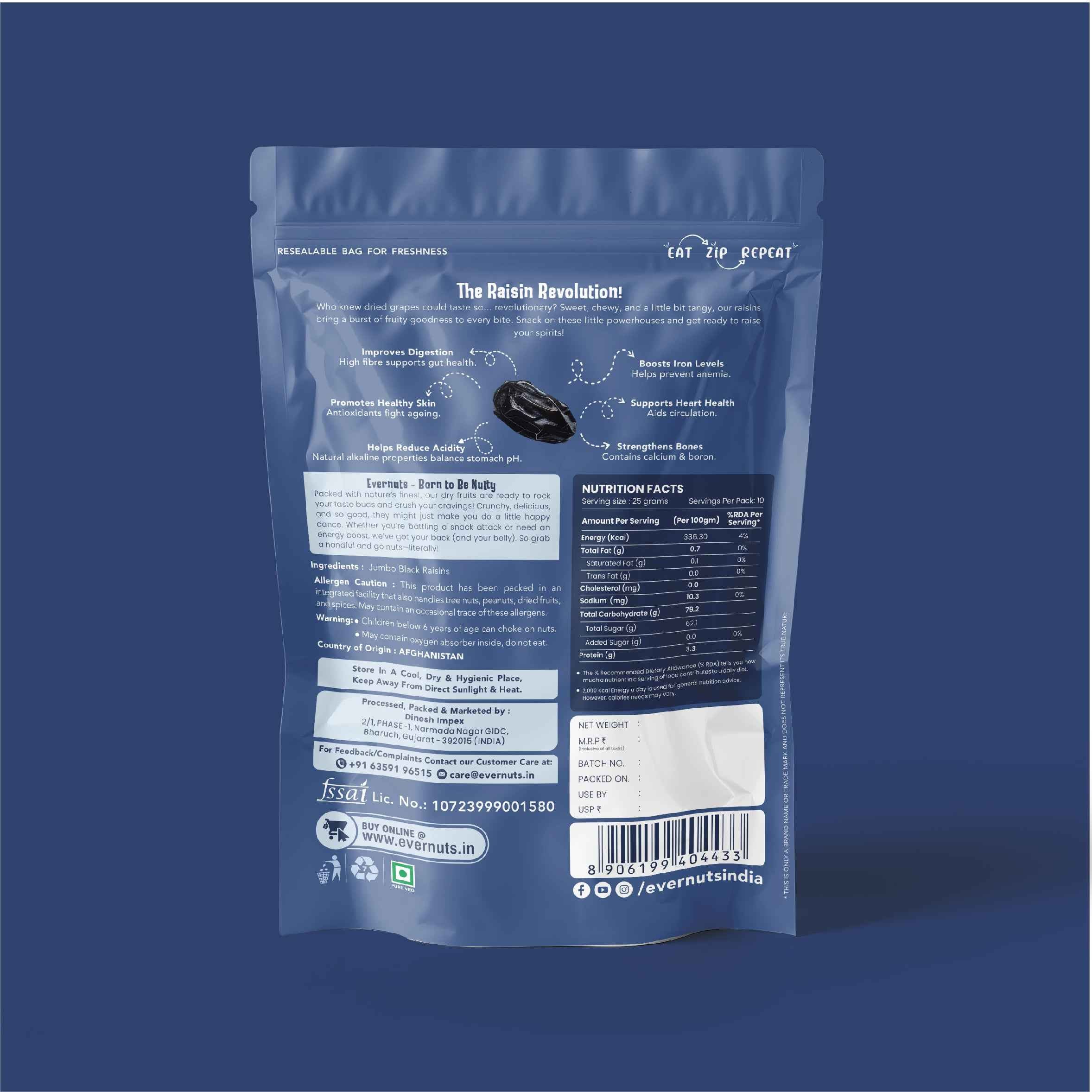 Jumbo Black Raisins (Seedless)